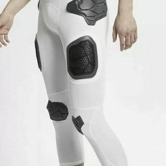 Nike Pro Hyperstrong Padded Hard Plate Football 3/4 Tight Pants AO6231-100 - Picture 3 of 9